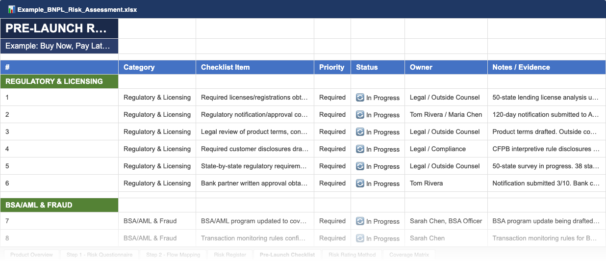 Pre-Launch Checklist — 58 items across 9 categories with completion tracking